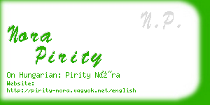 nora pirity business card